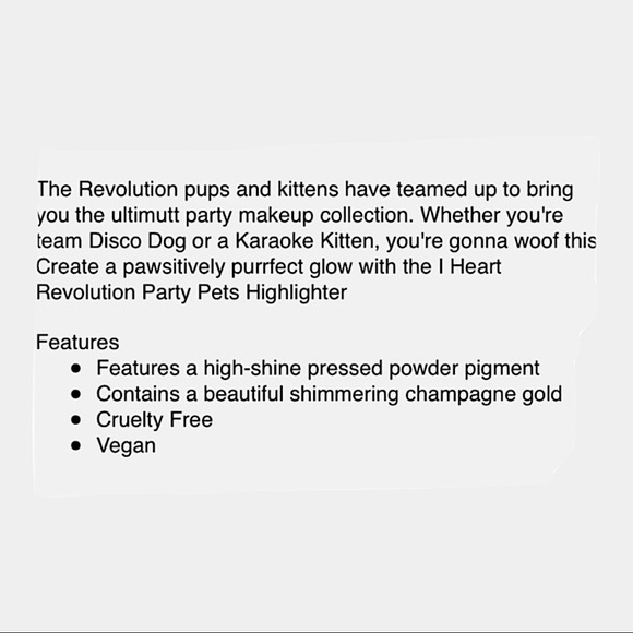 I heart revolution Party pets Disco Dogs Highlighter NEW! Makeup Compact - Picture 5 of 7